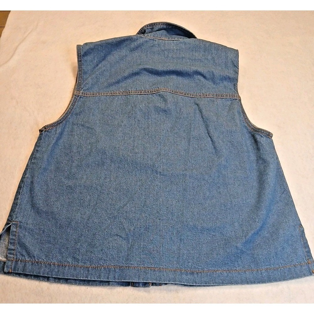 Womens Denim Western Vest Size 6 Embellished Cowgirl Rodeo Y2K Festival - Picture 2 of 9